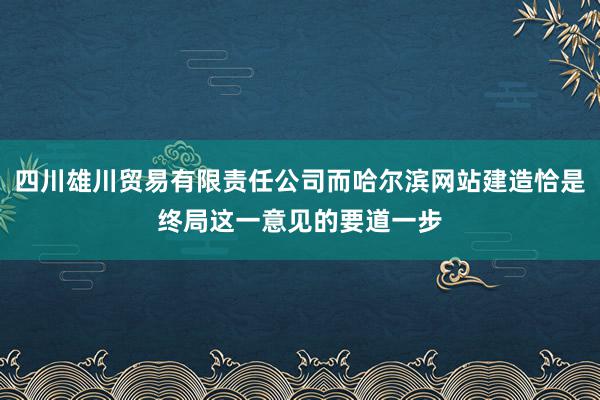 四川雄川贸易有限责任公司而哈尔滨网站建造恰是终局这一意见的要道一步